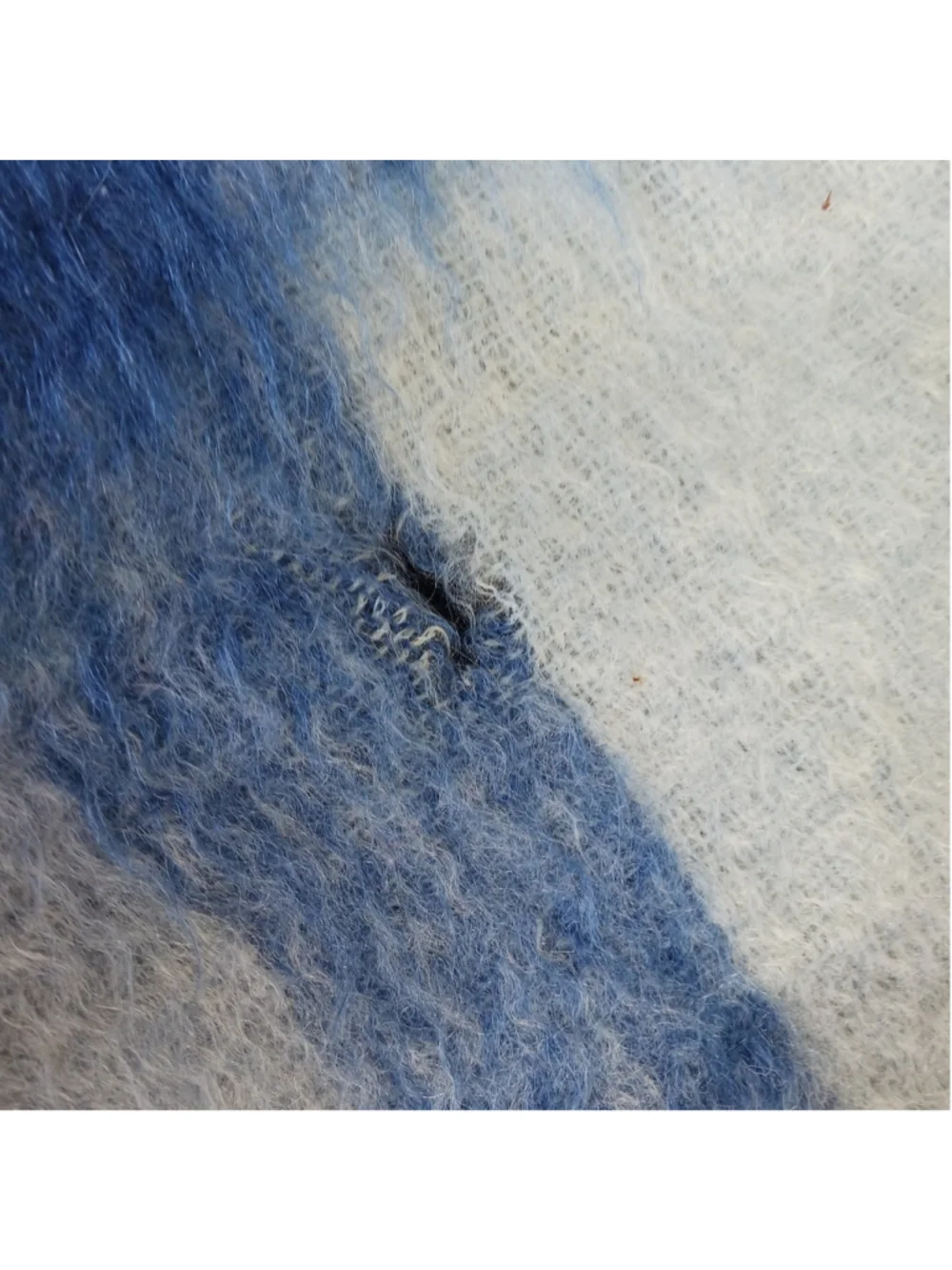 Craig-Na-Creidhe Mohair Blanket Blue Plaid 4x6